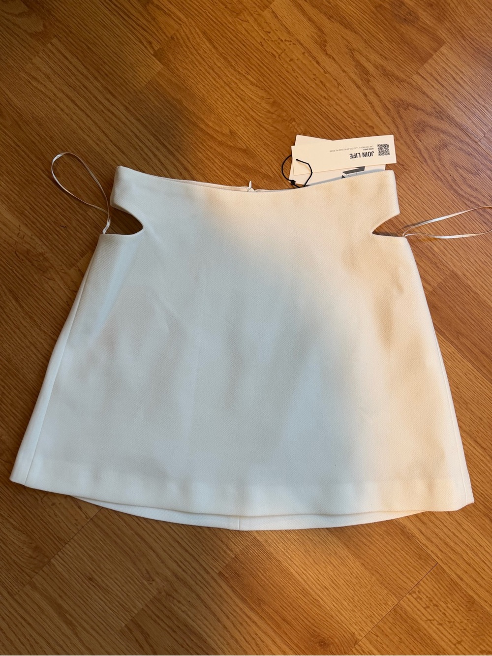 White Cutout A-Line Women's Skirt Zara